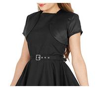 BlackButterfly Raso Bolero Giacca - Maniche Corte (Nero, XL)