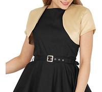 BlackButterfly Raso Bolero Giacca - Maniche Corte (Oro Champagne, XL)