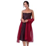 BlackButterfly Raso Setoso Sposa Matrimonio Feste Sera Scialle Pashmina Stola (Rosso, 60CM X 240CM)