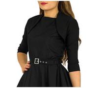 BlackButterfly Su Misura Bolero Manica 3/4 (Nero, 3XL)