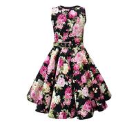 BlackButterfly Vestito Bambina Audrey, Nero - Rose, 13-14 Anni