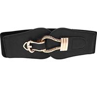 BlackButterfly Vintage Elastico Corda Gancio Cintura (Nero, XL)