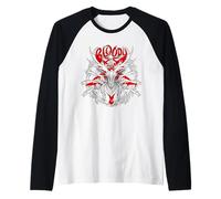 Blackcraft Bloody Xmas Holidays Satana Scheletro di Renne Maglia con Maniche Raglan