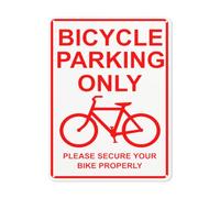BLACKCUTTER Segnale di sicurezza con avviso di pericolo, Bicycle Parking Only Please Secure Your Bike Properly Sign3, cartello stradale commerciale per parcheggio, cartello in metallo alluminio, 30,5