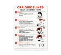 BLACKCUTTER Segnale di sicurezza con avviso di pericolo, CPR Guidelines Sign Adulti & Bambini 8 Years Dial 911 Two Breaths,Road Sign Business Signs for parking lot Alluminio Metallo Tin Sign, 30,5 x