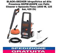 BLACKDECKER Idropulitrice ad Alta Pressione con Patio Cleaner e Spazzola Fissa