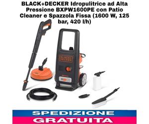 BLACKDECKER Idropulitrice ad Alta Pressione con Patio Cleaner e Spazzola Fissa