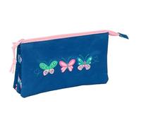 BLACKFIT8 MARIPOSAS - Astuccio triplo, astuccio per bambini, ideale per bambini in età scolastica, comodo e versatile, qualità e resistenza, 22 x 3 x 12 cm