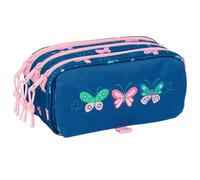 BLACKFIT8 MARIPOSAS - Astuccio triplo grande, astuccio per bambini, ideale per bambini in età scolastica, comodo e versatile, qualità e resistenza, 21,5 x 8 x 10 cm
