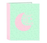 BLACKFIT8 MOON - Cartellina a 4 anelli, ideale per bambini di diverse età, comoda e versatile, qualità e resistenza, 27 x 6 x 33 cm, colore verde, Verde, Estándar, Casual