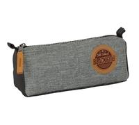 BLACKFIT8 OLD SCHOOL - Astuccio in tessuto riciclabile, astuccio per bambini, ideale per bambini in età scolastica, comodo e versatile, qualità e resistenza, 21 x 7 x 8 cm, Nero/Grigio, M, Casual