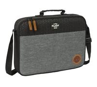 BLACKFIT8 OLD SCHOOL - Portafoglio estraibile, tessuto riciclabile, valigetta portatodo, tracolla comoda e versatile, qualità e resistenza, 38 x 6 x 28 cm, Nero/Grigio, M, Casual