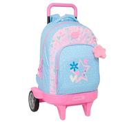 BLACKFIT8 SMILE - Zaino grande con ruote, compatto evoluzione, rimovibile, ideale per bambini di diverse età, comodo e versatile, qualità e resistenza, 33 x 22 x 45 cm, Blu chiaro/Rosa Chiaro, M