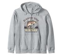 Blackfoot River Montana Pesca a Mosca Felpa con Cappuccio