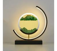 BlackFrame-Green - Vernice 3D con luce notturna a LED, cornice di sabbia pieghevole, lampada di immagine rotonda in sabbia 3D, per ufficio, decorazione e soggiorno, regalo