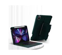 (Blackish Green, Multicolor) Bluetooth Wireless Keyboard + Pen Slot Adjustable Stand Design Magnetic Absorption Tablet Cover Case
