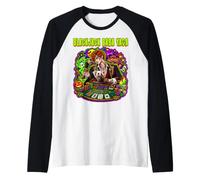 Blackjack Demon Ghoul Giocatore di Carte Gioco D'Azzardo Spettrale Maglia con Maniche Raglan