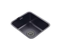 BlackKitchen - Lavello a 1 vasca, piccolo, in acciaio inox, con tappo di scarico/sottotop Installat (42 x 36 x 20 cm), design moderno per rinnovo domestico.