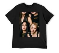 Blackpink Giallo Senape Classico Cotone Bold Manica Corta Statement Basic, Nero , S