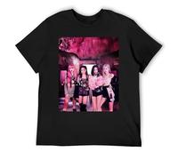 Blackpink Minimalist Luxury T-Shirt in Cotone Fine Manica Corta Elevated Basic, Nero , L