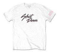 Rock Off officially licensed products Blackpink T Shirt Shut Down Band Logo Nuovo Ufficiale Unisex Bianca Size M
