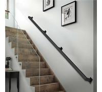BlackRailing - Supporto di sicurezza da 80 cm a 5 m, resistente, 200 kg, kit completo per interni ed esterni, design a tubo quadrato, corrimano in ferro battuto durevole (2,5 m)