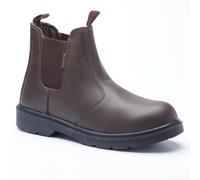 BlackRock Commerciante Chelsea IN Pelle Slip On Stivali Punta Acciaio Sicurezza