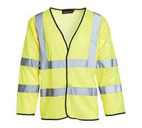 Blackrock Gilet Hi Vis a maniche lunghe giallo, Giacche riflettenti ad alta visibilità, Hi Viz, Abbigliamento da lavoro e di sicurezza, Abbigliamento neon, Corsa, Giacca, Hivisibile, Sicurezza, DPI