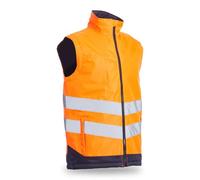 Blackrock Gilet imbottito ad alta visibilità, colore arancione/blu navy, ad alta visibilità, unisex, in pile, Gillette, da lavoro, caldo, impermeabile, antivento, trapuntato, taglia S