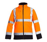 Blackrock Hi Vis Arancione e Nero Giacca Soft Shell, uomo e donna, calda, antivento e resistente all'acqua, abbigliamento di sicurezza riflettente ad alta visibilità, completamente certificata EN
