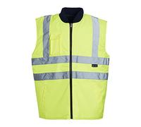 Blackrock Hi Vis Body Warmer Giallo/Navy Gilet imbottito reversibile, foderato in trapunta, caldo scaldacorpo da lavoro per uomini e donne, gilet equestre Hi Vis riflettente abbigliamento di sicurezza