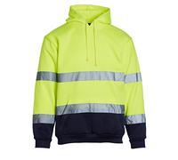 Blackrock Hi Vis Giallo & Navy Felpa con Cappuccio Bicolore Uomo e Donna Sicuro & Confortevole Abbigliamento di Sicurezza Riflettente ad Alta visibilità, Completamente Certificato EN - Small