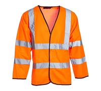 Blackrock Hi Vis Gilet a maniche lunghe arancione, Giacche riflettenti ad alta visibilità, Hi Viz, Abbigliamento da lavoro e di sicurezza, Abbigliamento neon, Corsa, Giacca, Hivisibile, Sicurezza, DPI