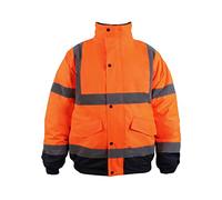 Blackrock Hi Vis Waterproof Bomber Jacket, Per uomo e donna, Giacca arancione, Cappotto, Utility & Safety, High Viz, Lavori edili, Idrorepellente, Certificato EN 20471 Classe 3, EN343 3:1