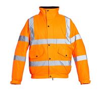 Blackrock Hi Vis Waterproof Bomber Jacket, Per uomo e donna, Giacca arancione, Cappotto, Utility & Safety, High Viz, Lavori edili, Idrorepellente, Certificato EN 20471 Classe 3, EN343 3:1