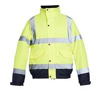 Blackrock Hi Vis Waterproof Bomber Jacket, Per uomo e donna, Giacca gialla, Cappotto, Utility & Safety, High Viz, Lavori edili, Idrorepellente, Certificato EN 20471 Classe 3, EN343 3:1