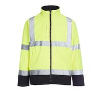 Blackrock Hi Vis Yellow & Black Soft Shell Jacket, uomo e donna, caldo, antivento e resistente all'acqua, abbigliamento di sicurezza riflettente ad alta visibilità, completamente certificato EN