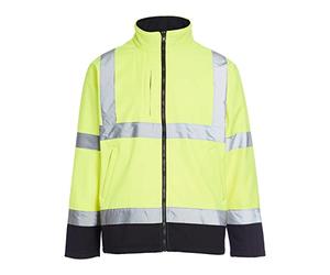 Blackrock Hi Vis Yellow & Black Soft Shell Jacket, uomo e donna, caldo, antivento e resistente all'acqua, abbigliamento di sicurezza riflettente ad alta visibilità, completamente certificato EN