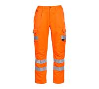 Blackrock Pantaloni da lavoro in policotone arancione Hi Vis, pantaloni da combattimento per uomo e donna, alta visibilità riflettente, abbigliamento da lavoro per la sicurezza certificati EN