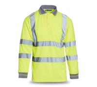 Blackrock Polo Hi-Vis a Maniche Lunghe, T-Shirt Gialla, Abbigliamento da Lavoro di utilità e Sicurezza, DPI ad Alta visibilità, per Uomo Donna Unisex, Certificato EN20471 Classe 3