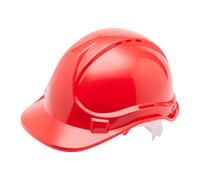 Blackrock Red Hard Hat, casco di sicurezza, per l'edilizia, uomo donna unisex, cappelli da lavoro, costruttore, taglia unica, cinturino regolabile, protezione HDPE, UK/EU 2016/425 EN937:2012+A1:2012
