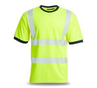 Blackrock T-shirt Eco+ ad alta visibilità, gialla, in poliestere riciclato GRS, protezione SPF50+, abbigliamento da lavoro DPI per uso e sicurezza, EN20471 classe 2 - taglia 3XL
