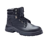 Blackrock Ultimate S3 Stivali di sicurezza resistenti all'acqua con protezione antistatica, pelle nera, escursionista con punta in acciaio e intersuola protettiva in acciaio, supporto alla caviglia