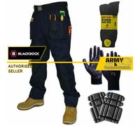 Blackrock Uomo Lavoro Pantaloni Triple Cuciture Omaggio Ginocchiere Guanti Calze