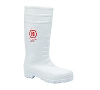 Blackrock White Safety Wellingtons per uomo e donna, Stivali da pioggia con punta d'acciaio, Wellingtons per la sicurezza alimentare, Wellies bianchi