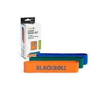 BLACKROLL® LOOP BAND, Set di 3 bande elastiche fitness in tessuto naturale, Fascia elastica per lo sport lunga 32 cm, blu, verde e arancione