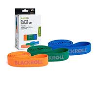 BLACKROLL® SUPER BAND, Set da 3 bande elastiche fitness per rinforzo dei muscoli, Fascia elastica per lo sport lunga 104 cm, blu, verde e arancione