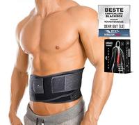BLACKROX LUMBAROX - Fascia lombare per la schiena per uomini e donne, ideale per stabilizzare e sostenere la schiena dritta, taglia M, nero