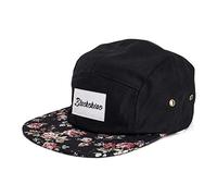 Blackskies® Black Beauty Cappello a 5 Pannelli Rosa Nero con Fiori Cappello da Baseball Unisex