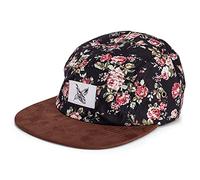 Blackskies® Black Beauty Vol. II Cappello a 5 Pannelli Rosa Nero con Fiori Cappello da Baseball Unisex